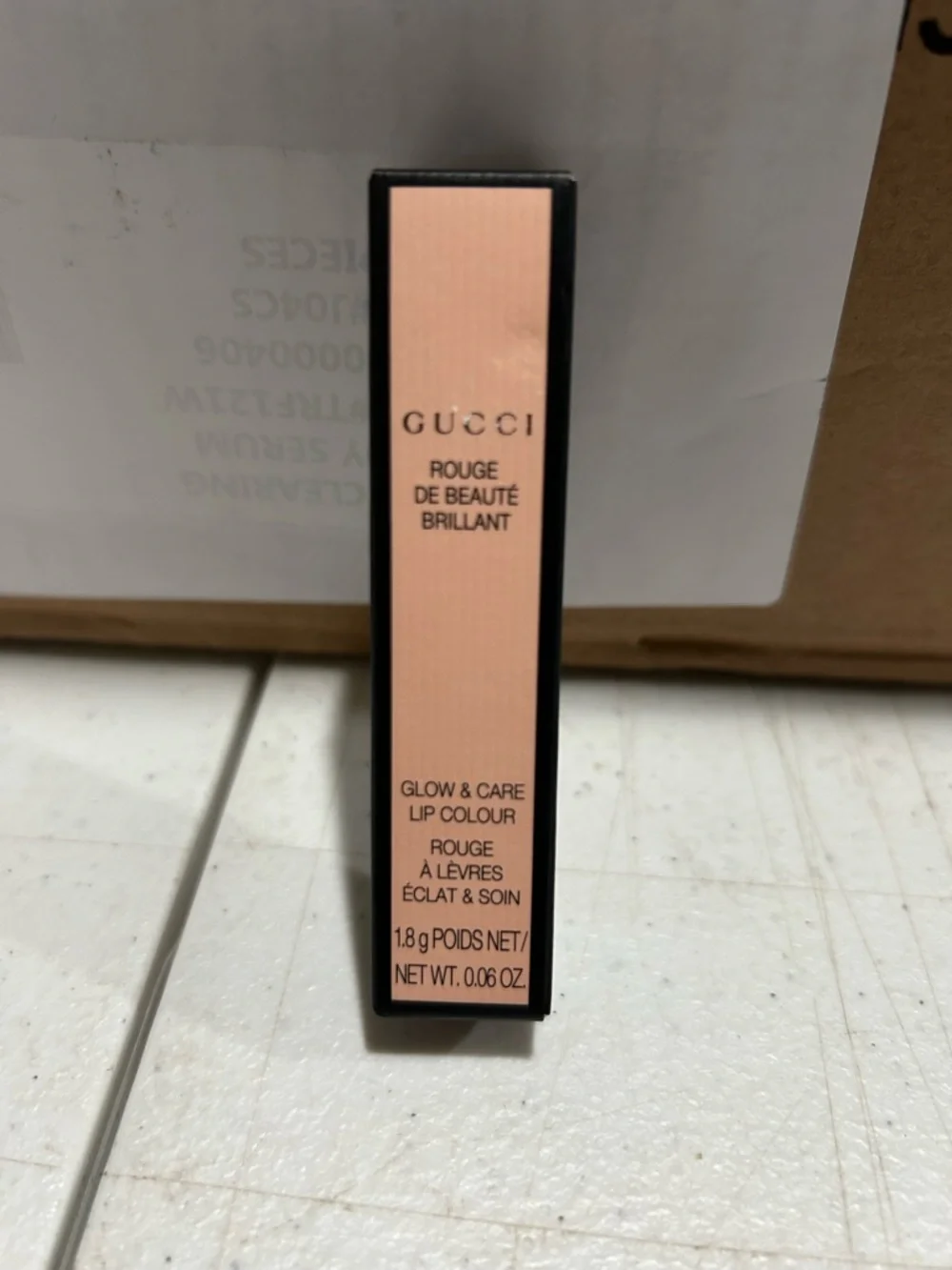 Gucci Lipstick Valeria Rose 217 - Rose Red Bullet with Floral Cap
